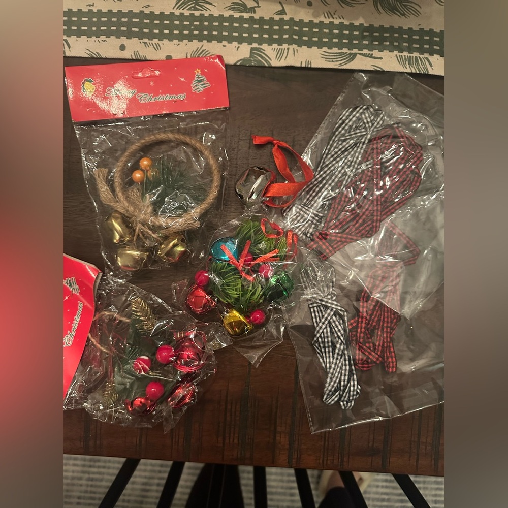 Festive Christmas Bell & Ribbon wrapping decor